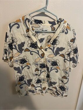 Wrangler Floral Cropped Button-Up Shirt